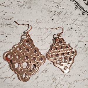 Rose Gold Mirrored Acrylic Earrings 2"